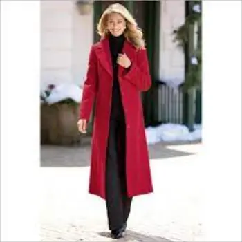 Washable Ladies Woolen Long Coat 